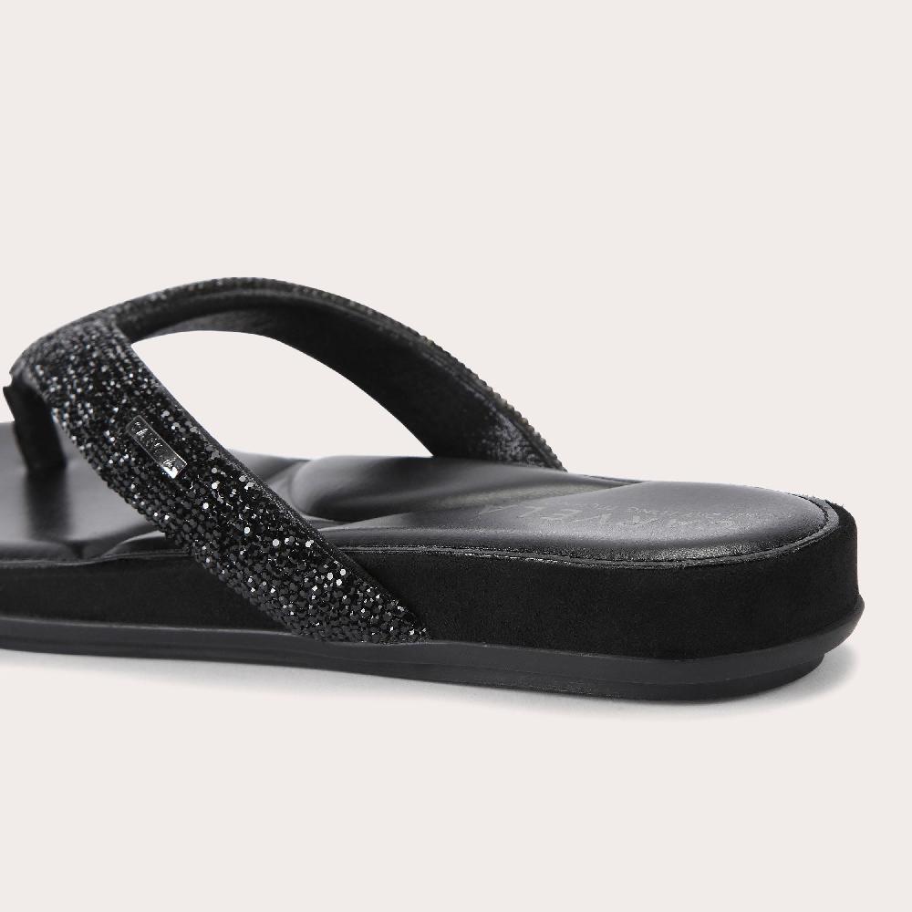 Carvela RIVIERA JEWEL Black Crystal Toe Post Sandal By CARVELA
