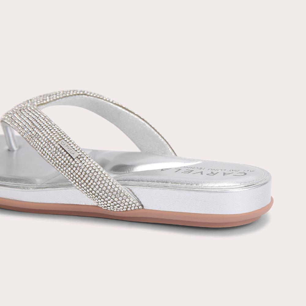 Carvela RIVIERA JEWEL Silver Crystal Flip Flop Sandal By CARVELA