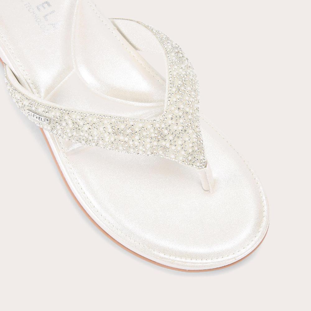 Carvela RIVIERA JEWEL White Crystal Toe Post Sandal By CARVELA