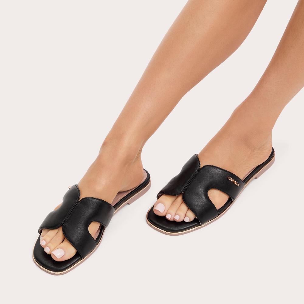 Carvela RIVO Black Cut Out Slip On Sandal By CARVELA