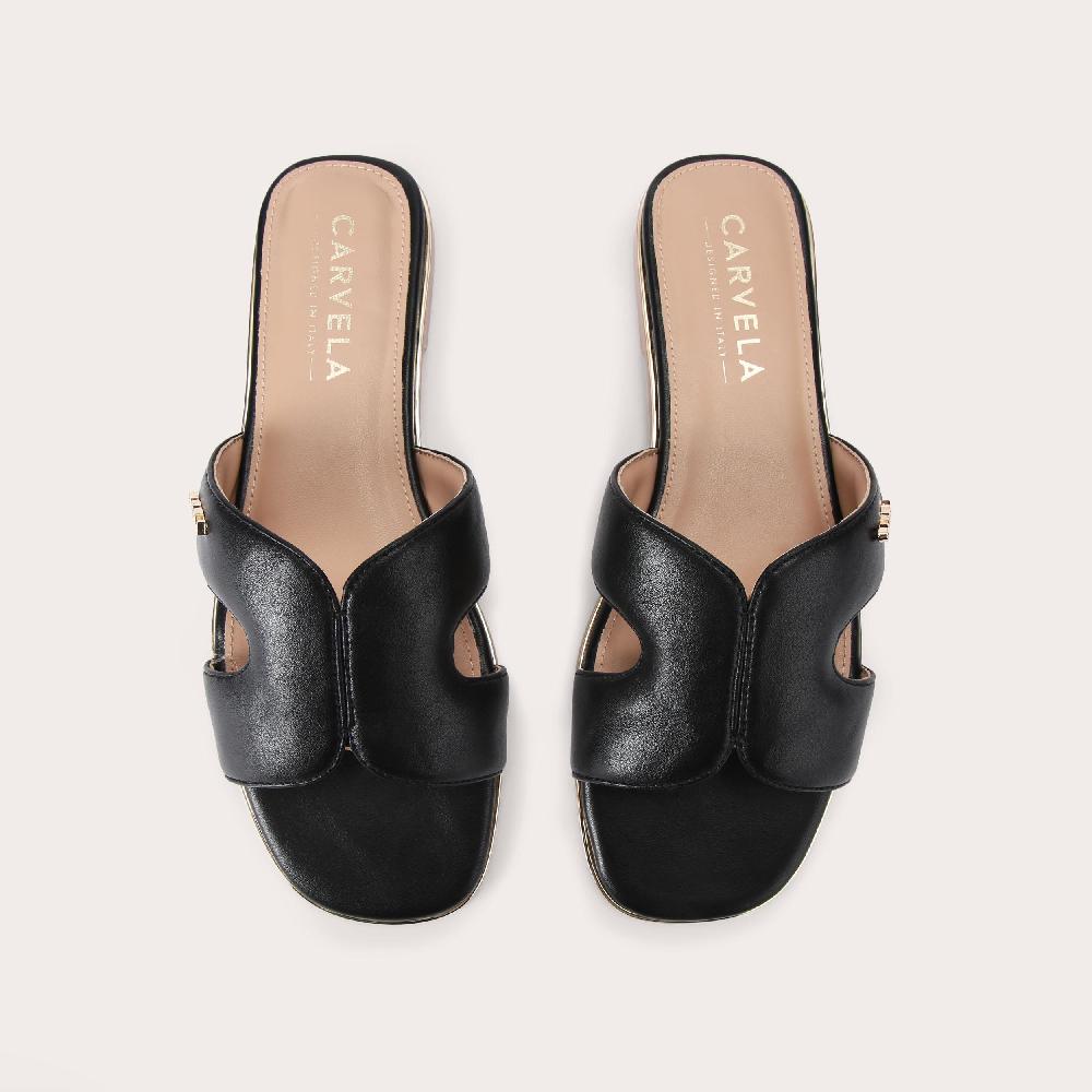 Carvela RIVO Black Cut Out Slip On Sandal By CARVELA