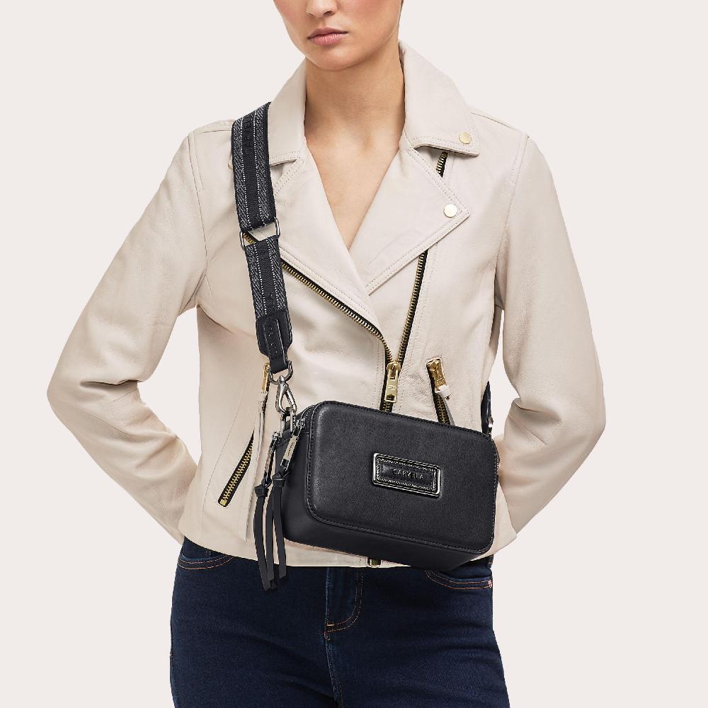 Carvela ROMA RECTANGLE CAMERA Brown Croc Camera Bag By CARVELA