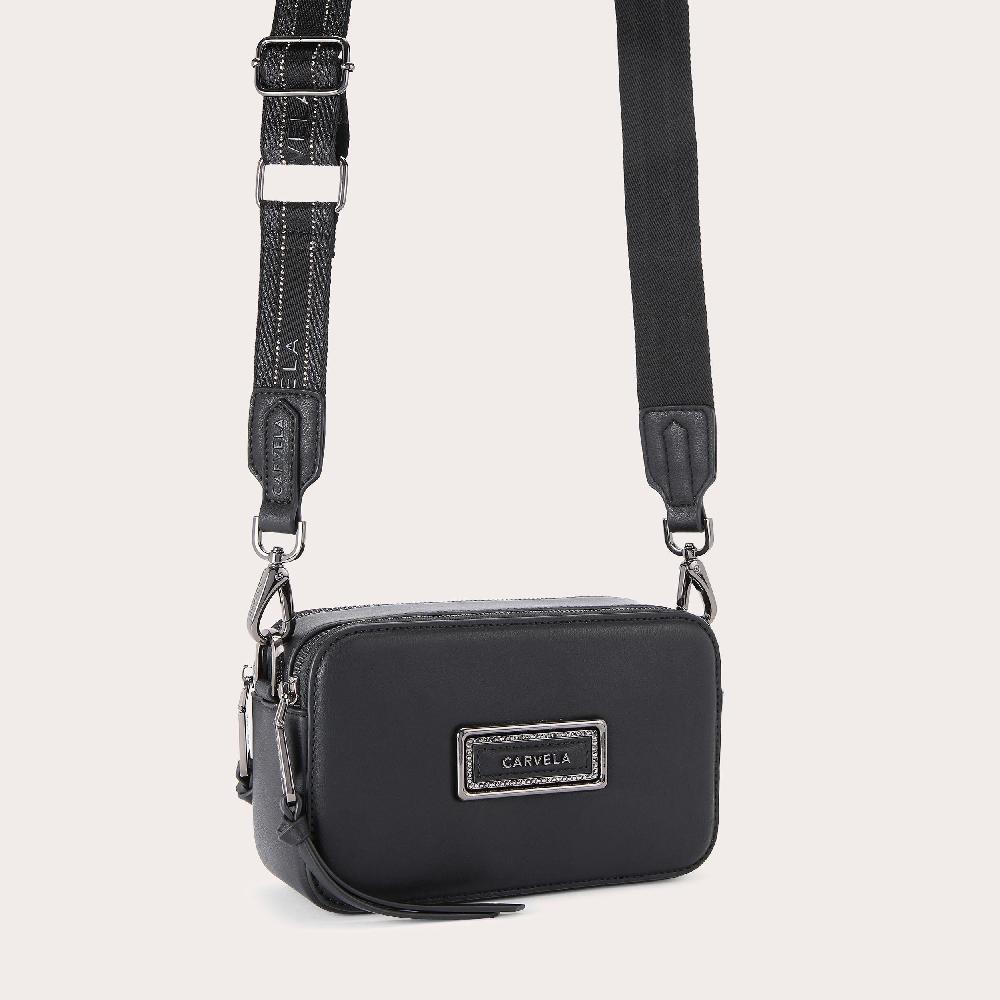 Carvela ROMA RECTANGLE CAMERA Brown Croc Camera Bag By CARVELA