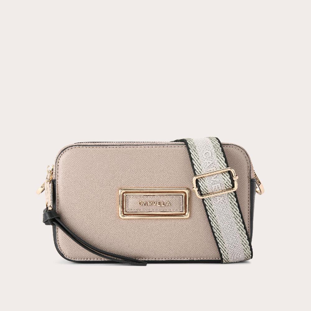 carvela ROMA RECTANGLE CAMERA Taupe Camera Bag by CARVELA