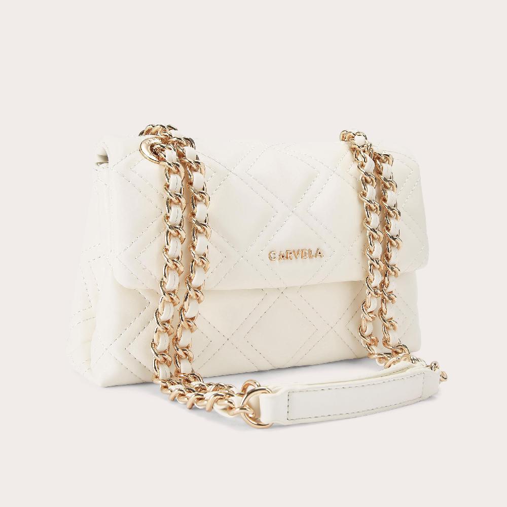 Carvela ROSA CHAIN SHOULDER Bone Synthetic Shoulder Bag By CARVELA