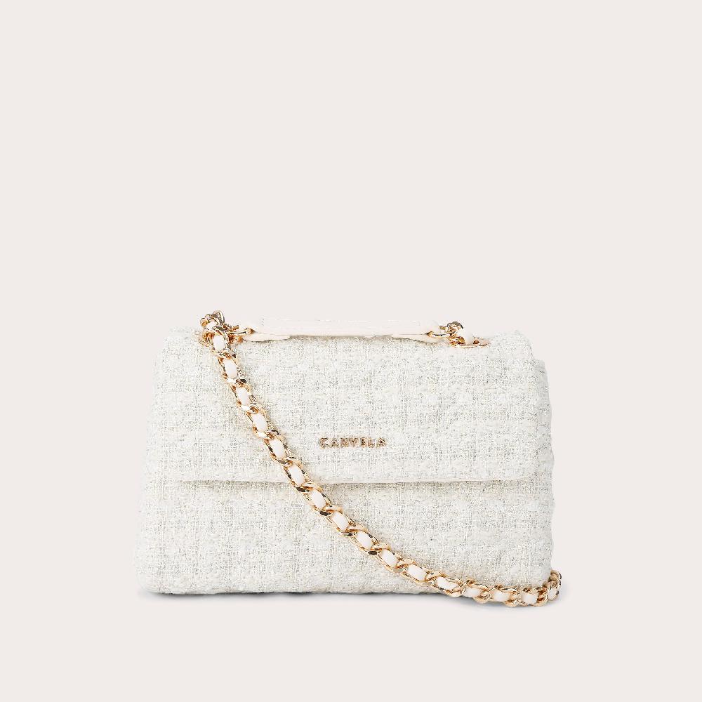 carvela ROSA CHAIN SHOULDER Bone Tweed Shoulder Bag by CARVELA