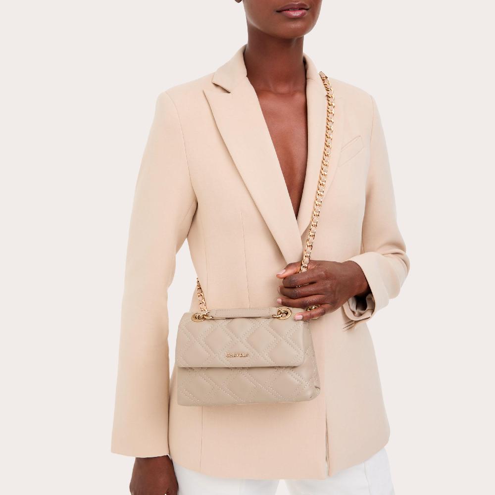 Carvela ROSA CHAIN SHOULDER Taupe Shoulder Bag By CARVELA