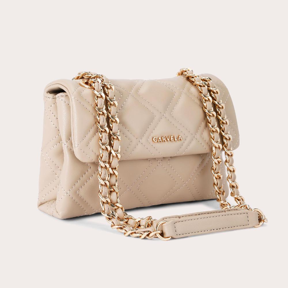 Carvela ROSA CHAIN SHOULDER Taupe Shoulder Bag By CARVELA