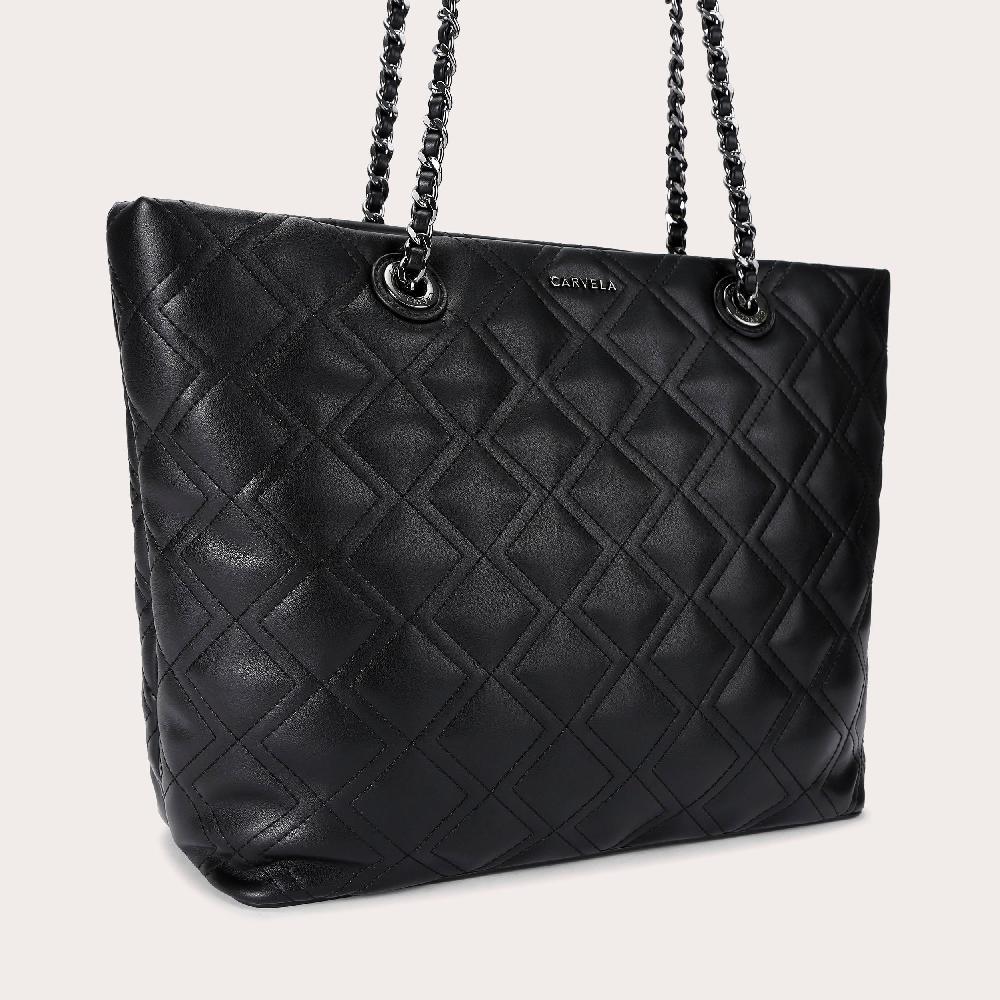 Carvela ROSA CHAIN TOTE Black Quilted Chain Tote Bag By CARVELA