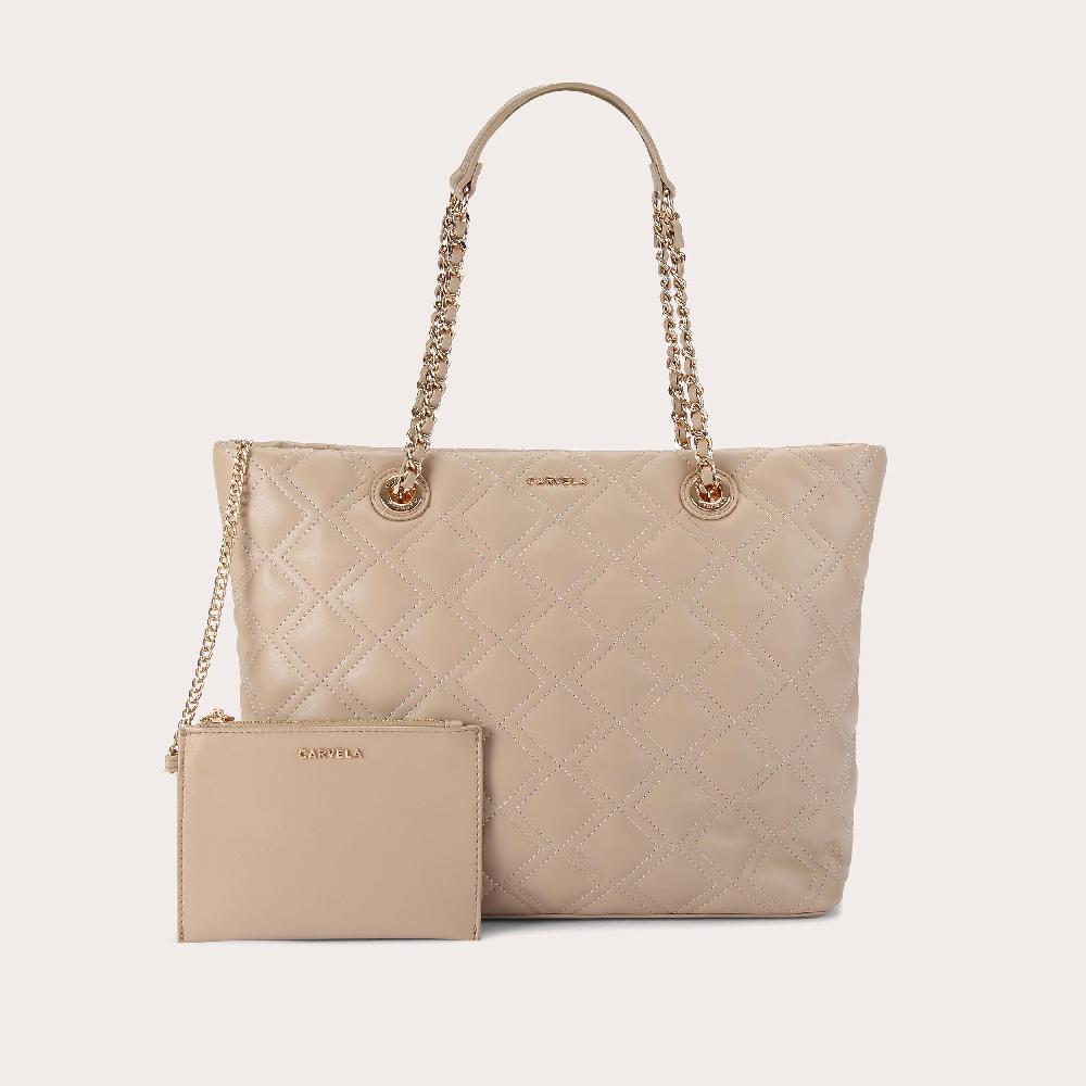 carvela ROSA CHAIN TOTE Taupe Shoulder Tote Bag by CARVELA