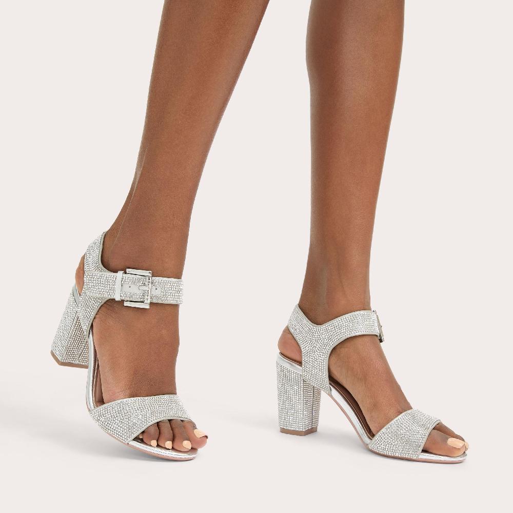 Carvela SADIE JEWEL Silver Metallic High Heels By CARVELA