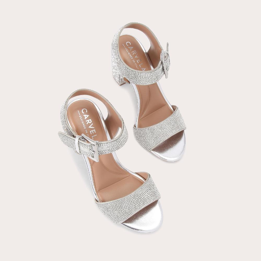 Carvela SADIE JEWEL Silver Metallic High Heels By CARVELA