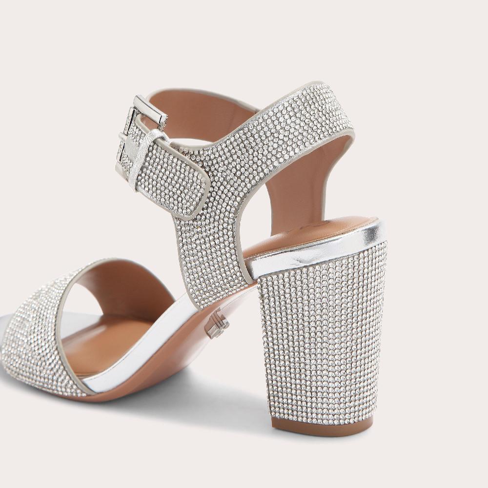 Carvela SADIE JEWEL Silver Metallic High Heels By CARVELA