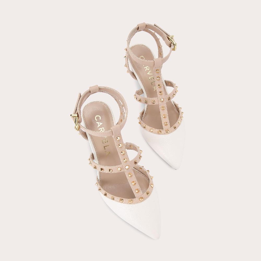 Carvela SAMBA COURT White Studded Court Heel By CARVELA