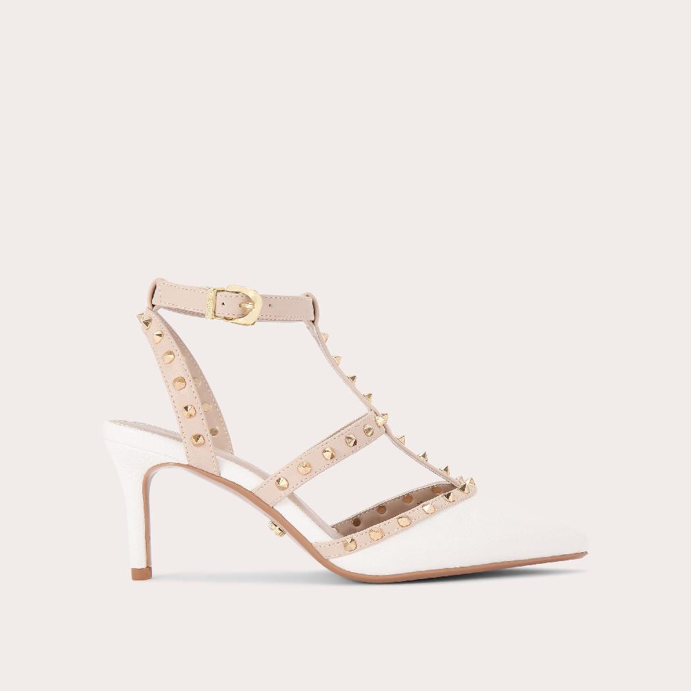 carvela SAMBA COURT White Studded Court Heel by CARVELA
