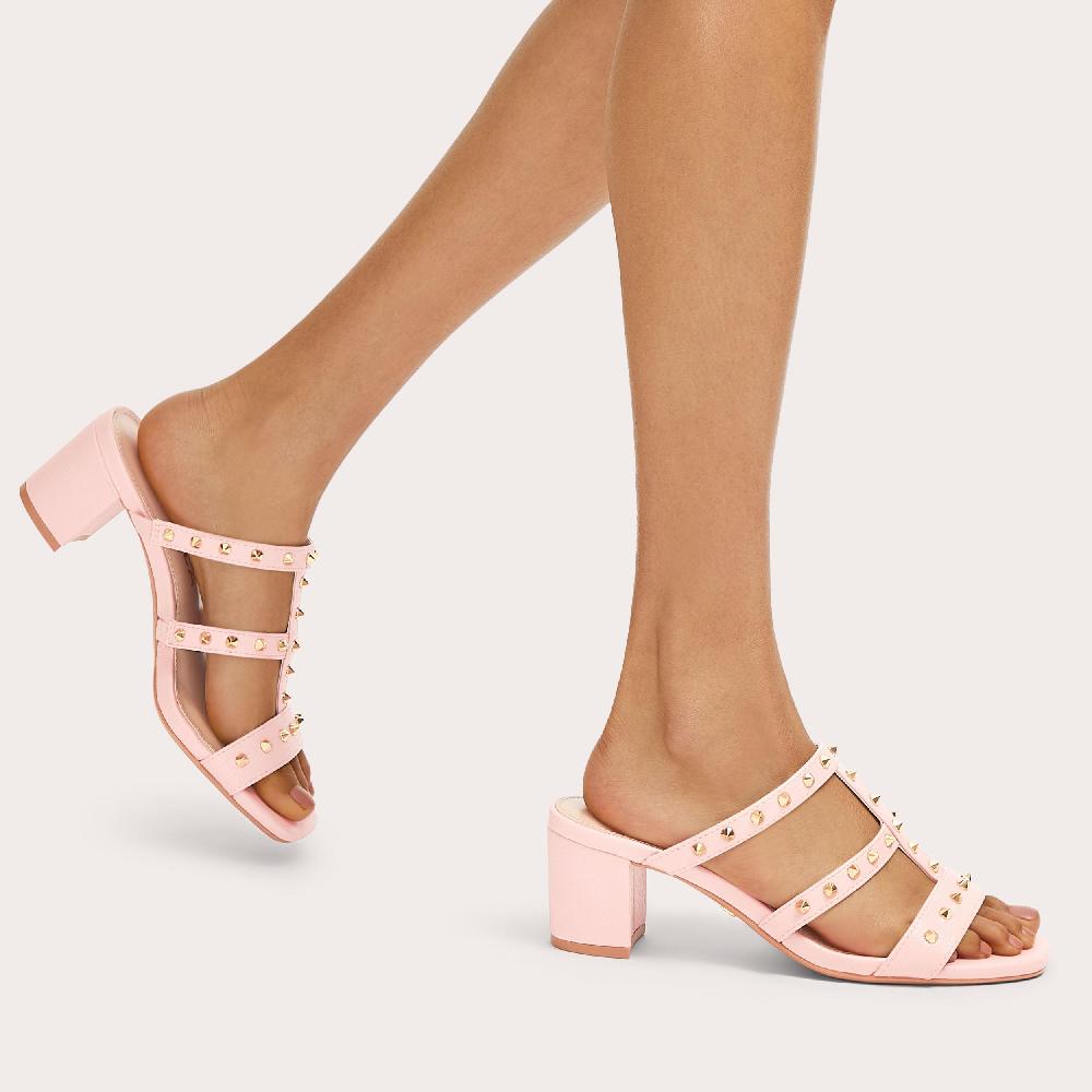 Carvela SAMBA MULE Pink Studded Mule Heels By CARVELA