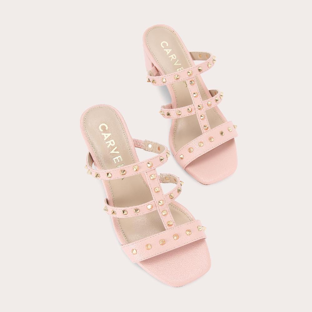 Carvela SAMBA MULE Pink Studded Mule Heels By CARVELA