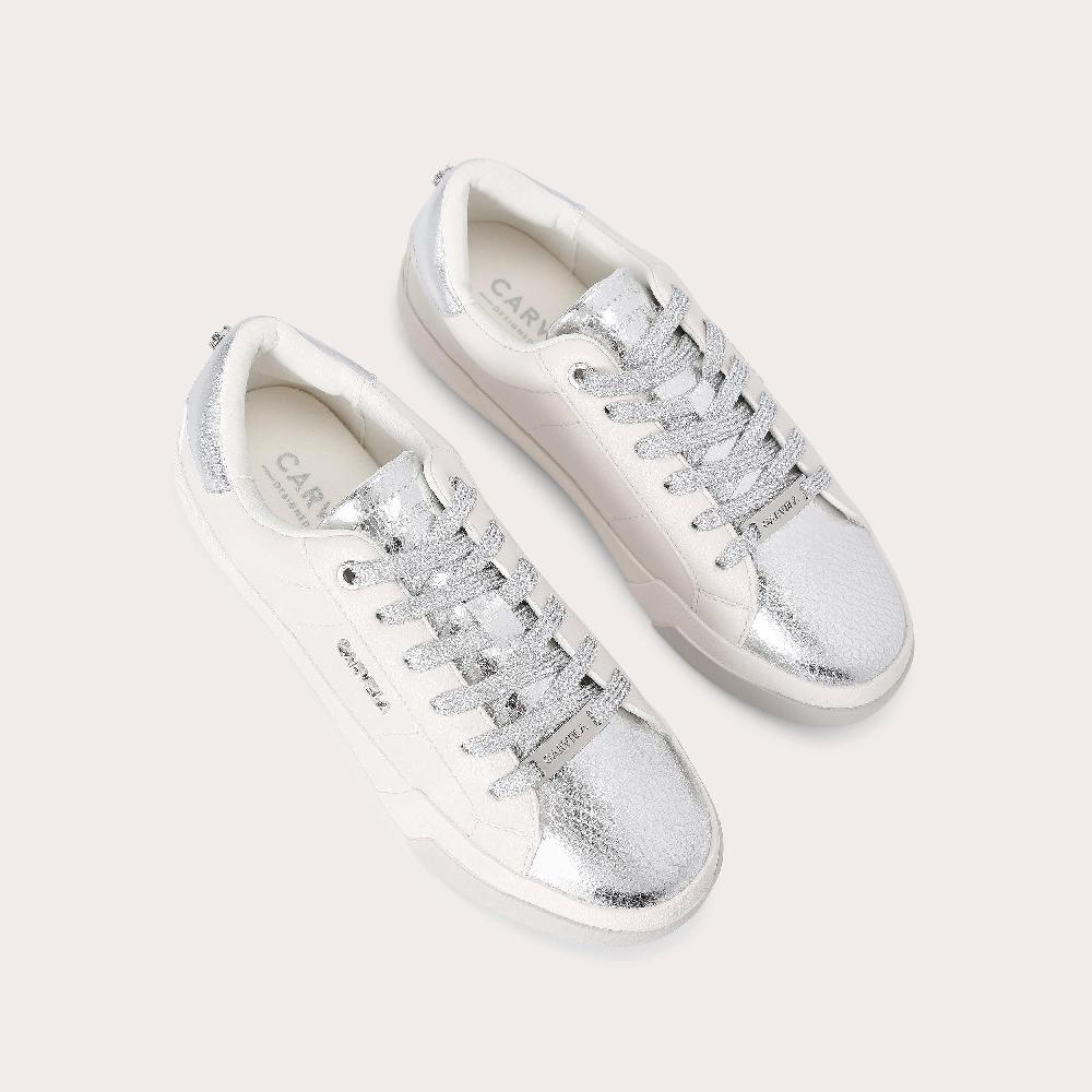 Carvela SANTIANA SNEAKER Silver Metallic Trainer By CARVELA