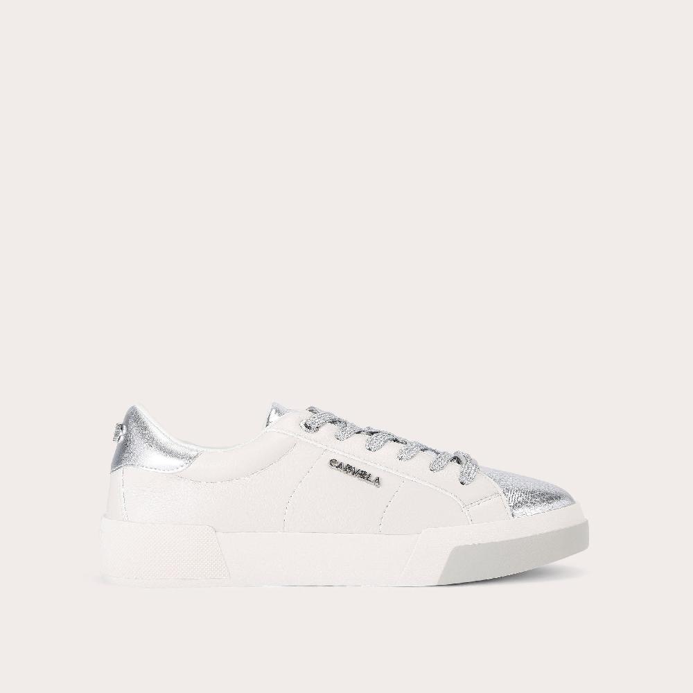 carvela SANTIANA SNEAKER Silver Metallic Trainer by CARVELA