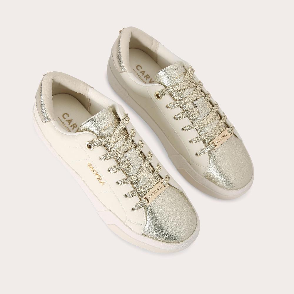 Carvela SANTIANA SNEAKER White Gold Trainer By CARVELA