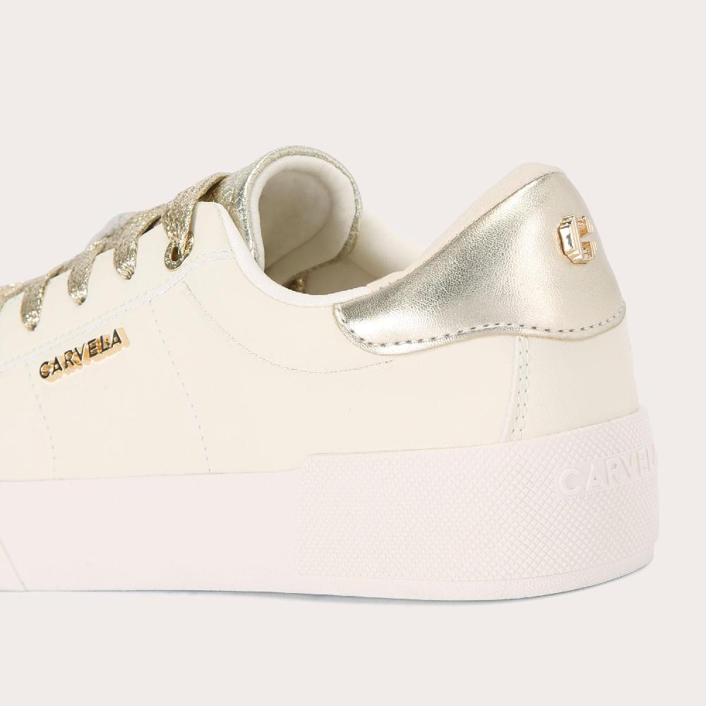 Carvela SANTIANA SNEAKER White Gold Trainer By CARVELA