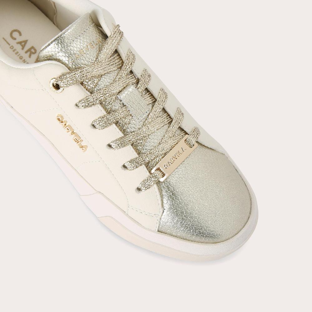 Carvela SANTIANA SNEAKER White Gold Trainer By CARVELA