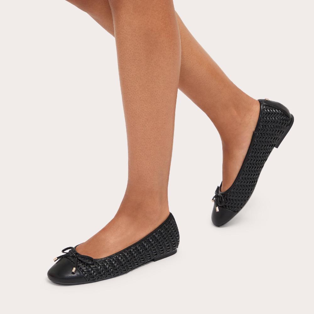 Carvela SARDINIA BALLET Black Woven Ballet Flats By CARVELA