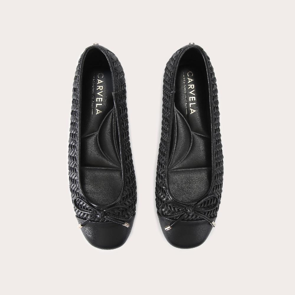 Carvela SARDINIA BALLET Black Woven Ballet Flats By CARVELA