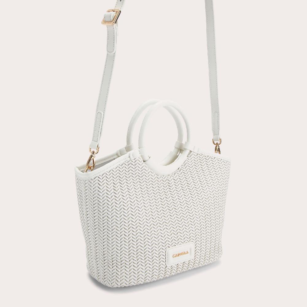 Carvela SARDINIA MIDI WEAVE Bone Midi Tote Bag By CARVELA