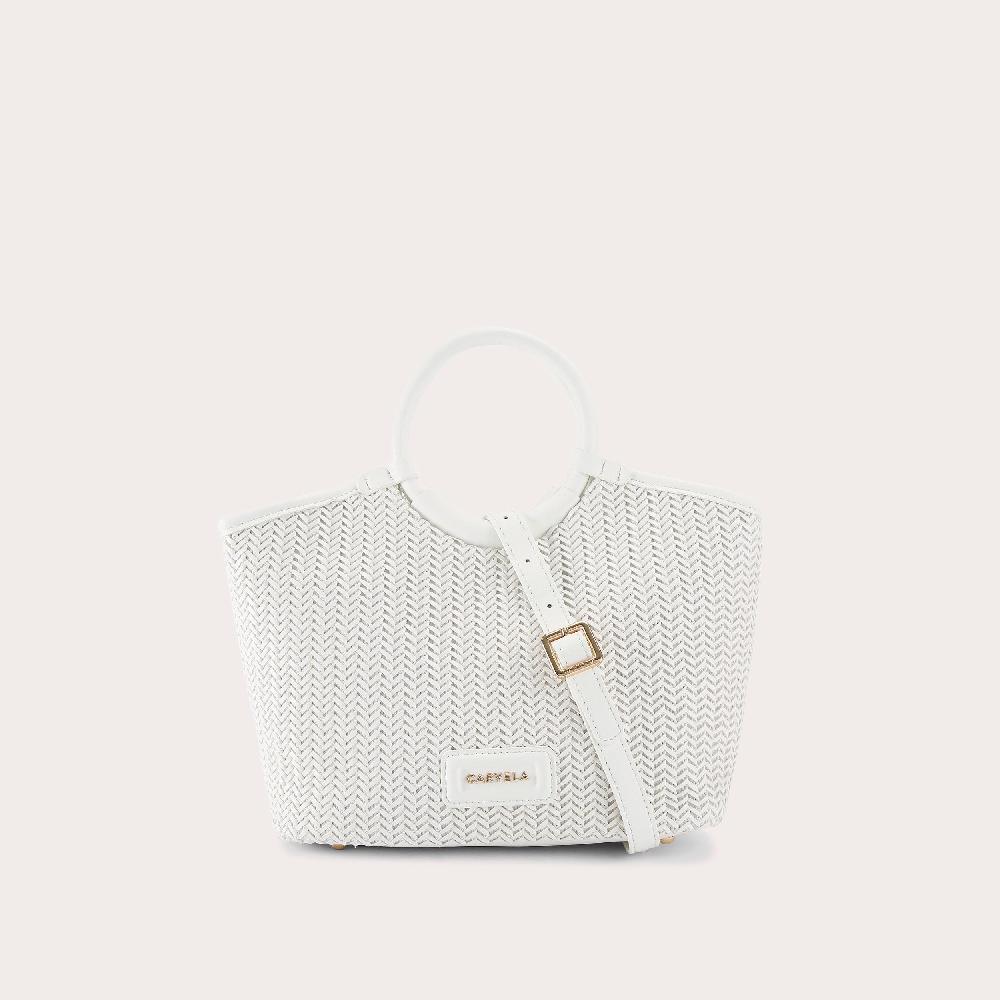 carvela SARDINIA MIDI WEAVE Bone Midi Tote Bag by CARVELA