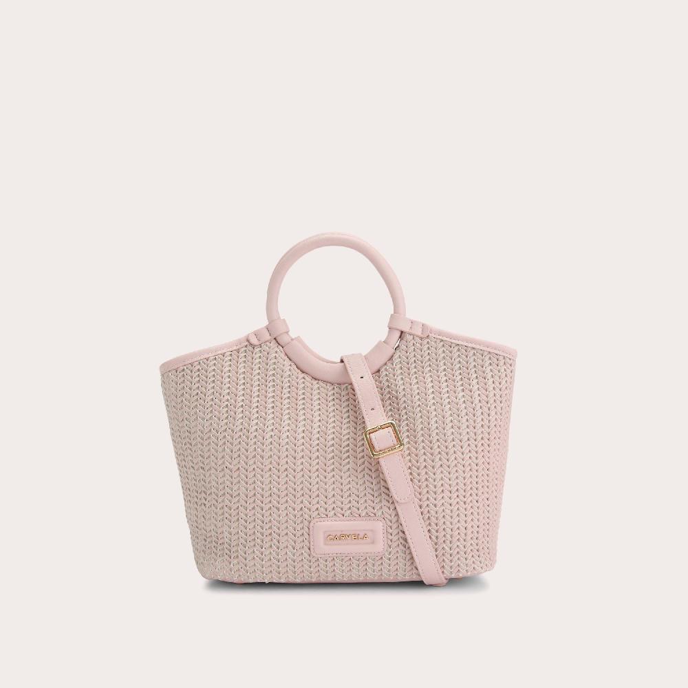 carvela SARDINIA MIDI WEAVE Pale Pink Woven Midi Tote Bag by CARVELA