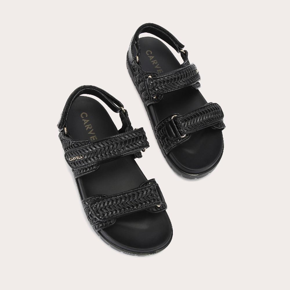 Carvela SARDINIA SANDAL Black Woven Sandal By CARVELA