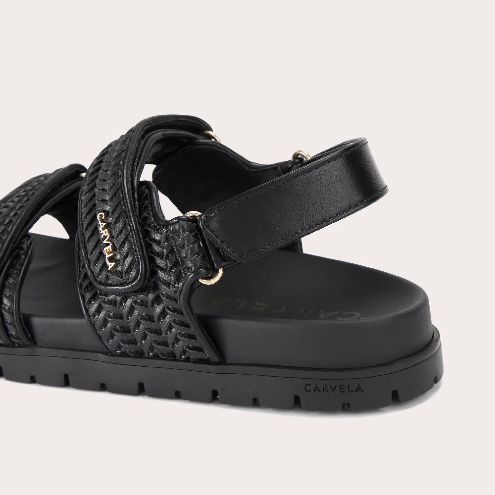 Carvela SARDINIA SANDAL Black Woven Sandal By CARVELA