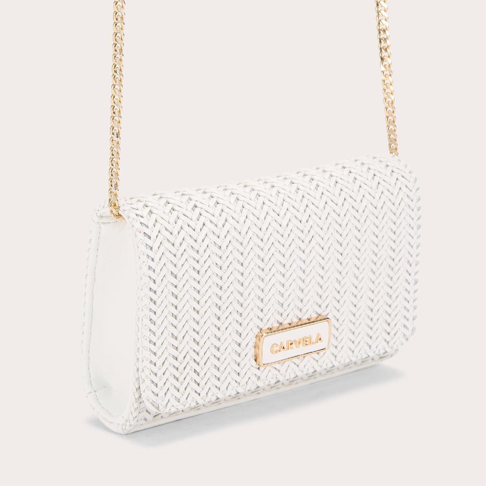 Carvela SARDINIA WEAVE CLUTCH Bone Woven Clutch Bag By CARVELA