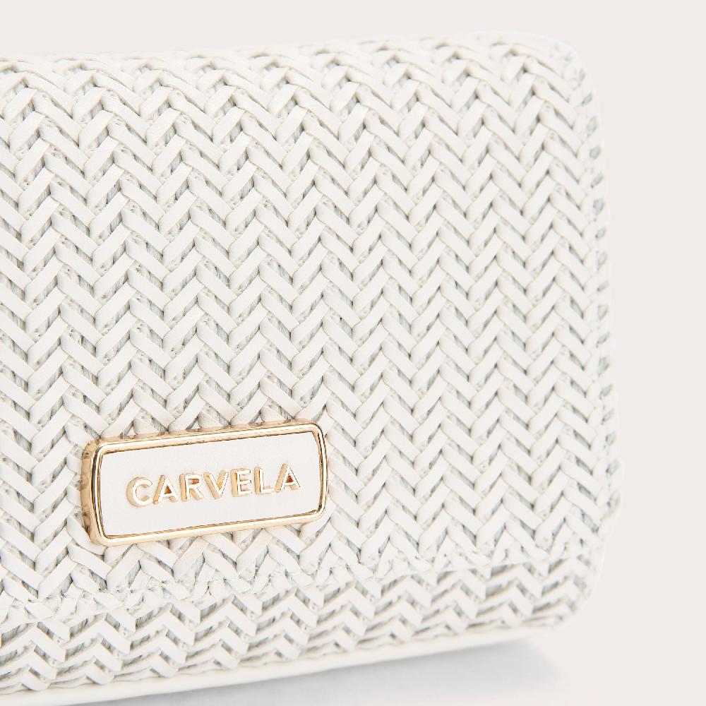 Carvela SARDINIA WEAVE CLUTCH Bone Woven Clutch Bag By CARVELA