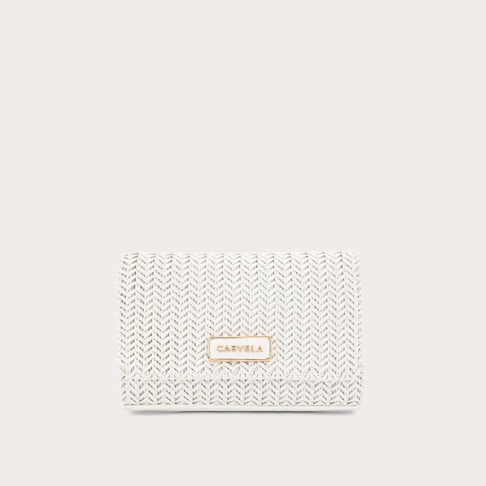 carvela SARDINIA WEAVE CLUTCH Bone Woven Clutch Bag by CARVELA