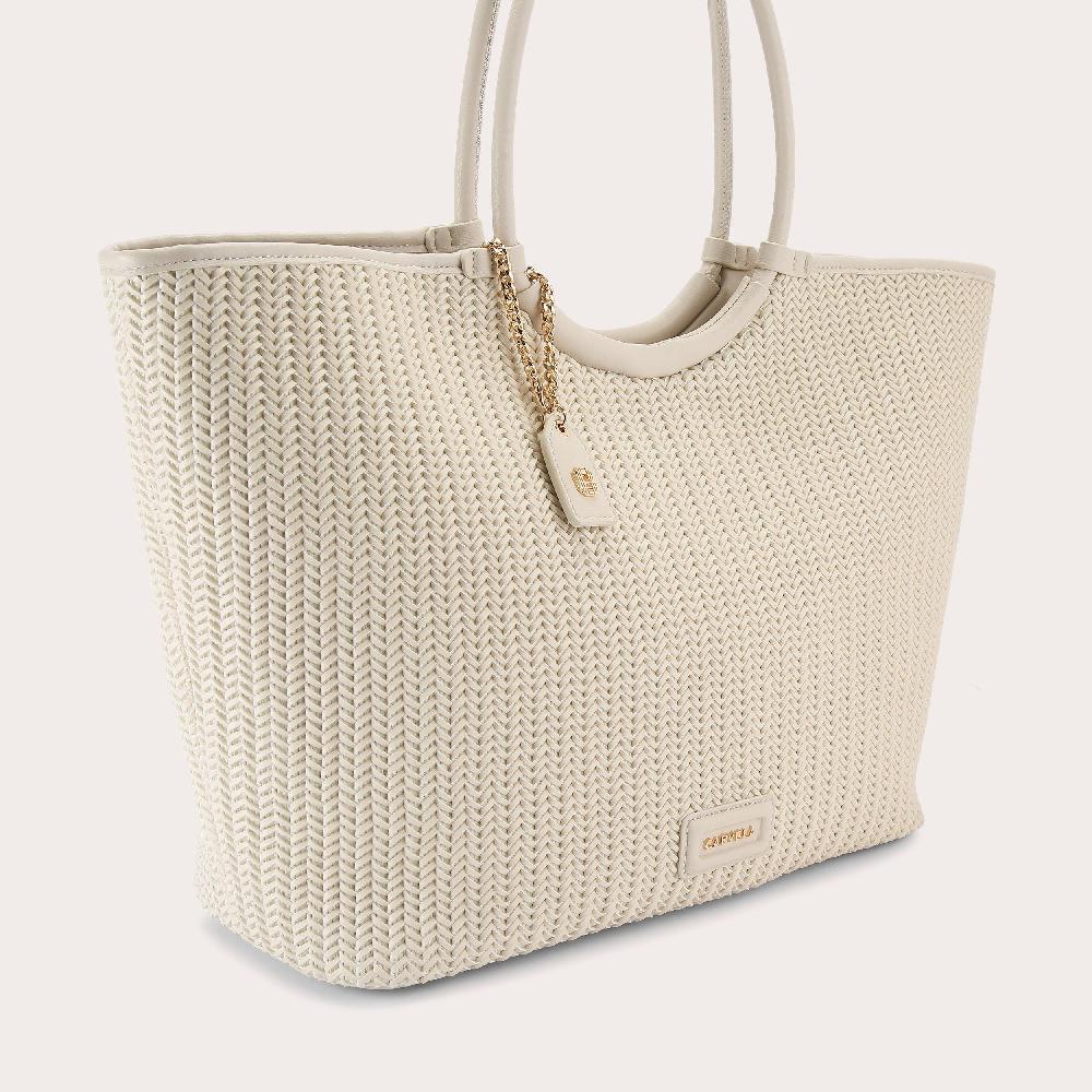 Carvela SARDINIA WEAVE TOTE Bone Woven Shoulder Tote Bag By CARVELA
