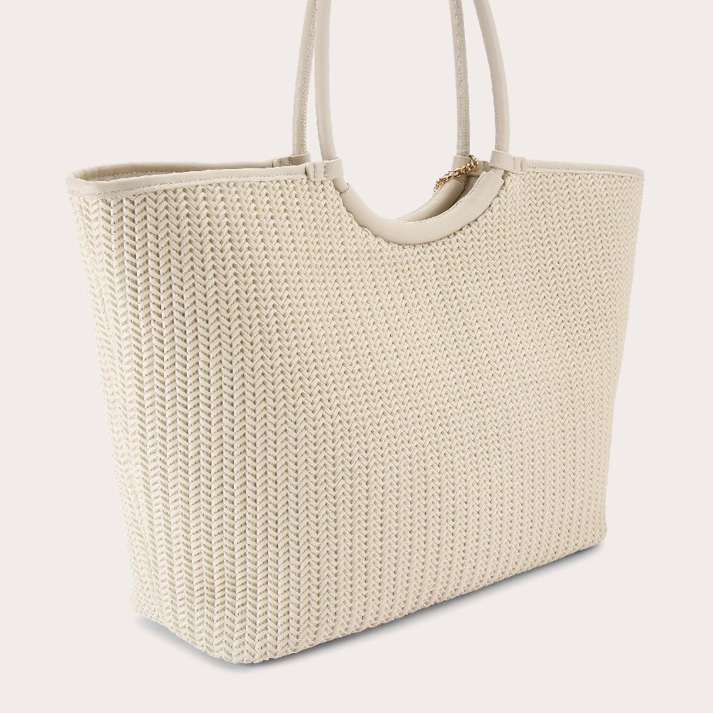 Carvela SARDINIA WEAVE TOTE Bone Woven Shoulder Tote Bag By CARVELA