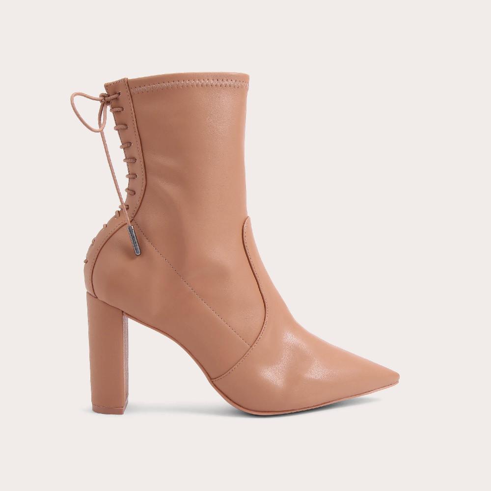 carvela SECOND SKIN ANKLE Tan Pointed Toe Lace Back Ankle Boots by CARVELA