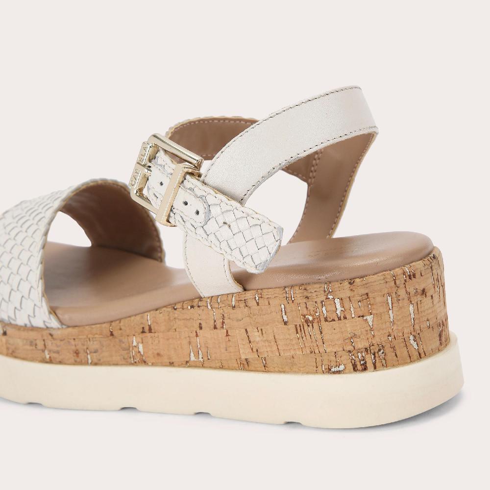 Carvela SERENITA WEAVE SANDAL Bone Woven Sandal By CARVELA