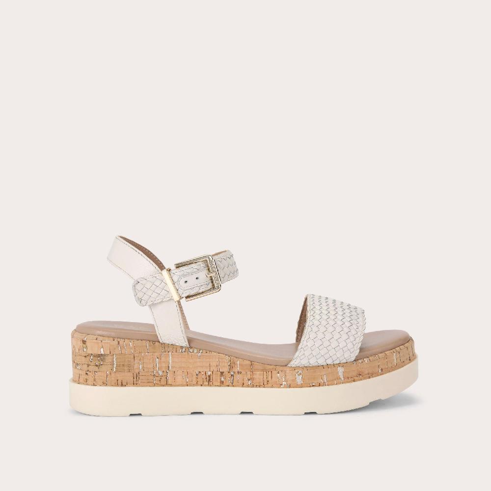 carvela SERENITA WEAVE SANDAL Bone Woven Sandal by CARVELA