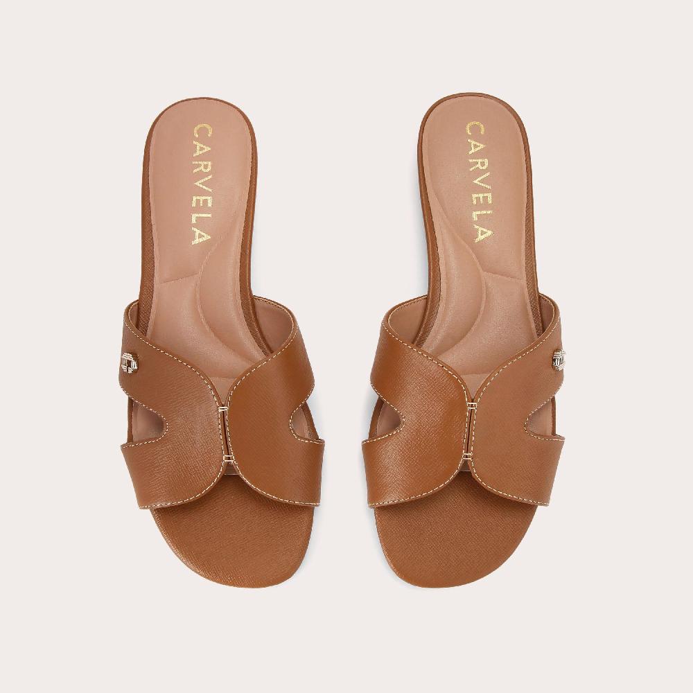 Carvela SEVILLE Tan Leather Slip On Sandals By CARVELA