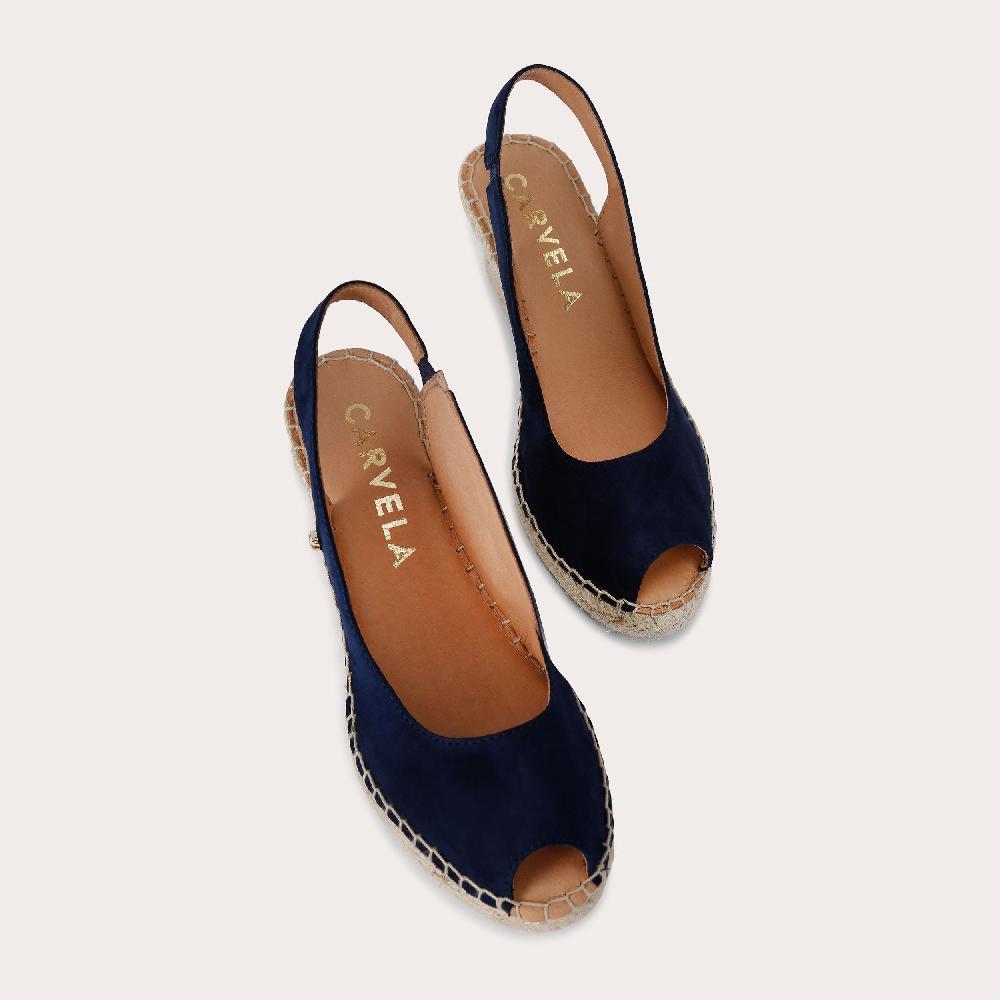 Carvela SHARON 2 Navy Suede Wedge Heels By CARVELA COMFORT