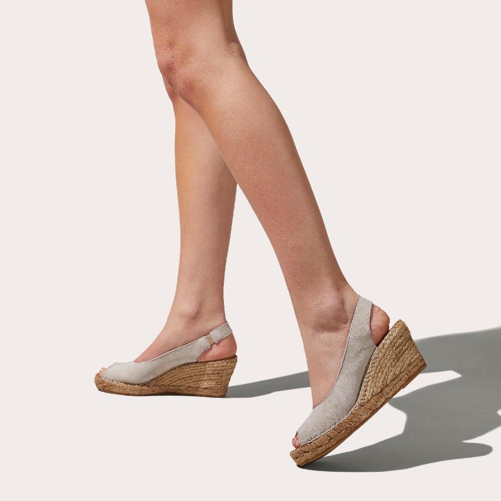 Carvela SHARON Taupe Suede Espadrille Wedge Sandals By CARVELA COMFORT