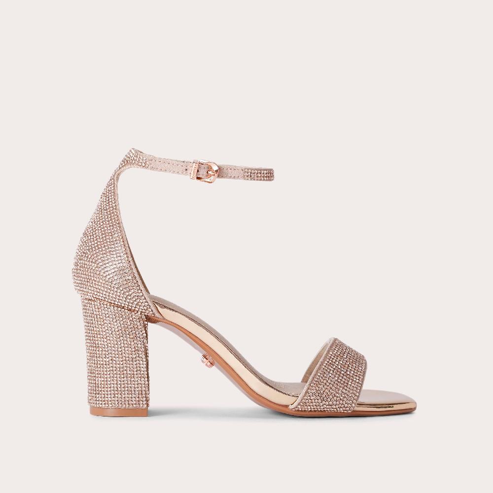 carvela SHINE SANDAL Rose Gold Block Heel by CARVELA