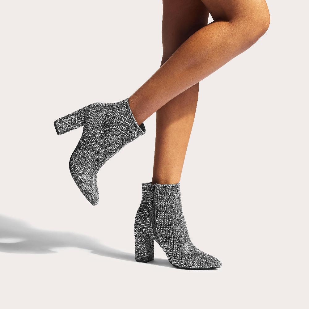 Carvela SHONE ANKLE BOOT Crystal Block Heel Ankle Boot By CARVELA