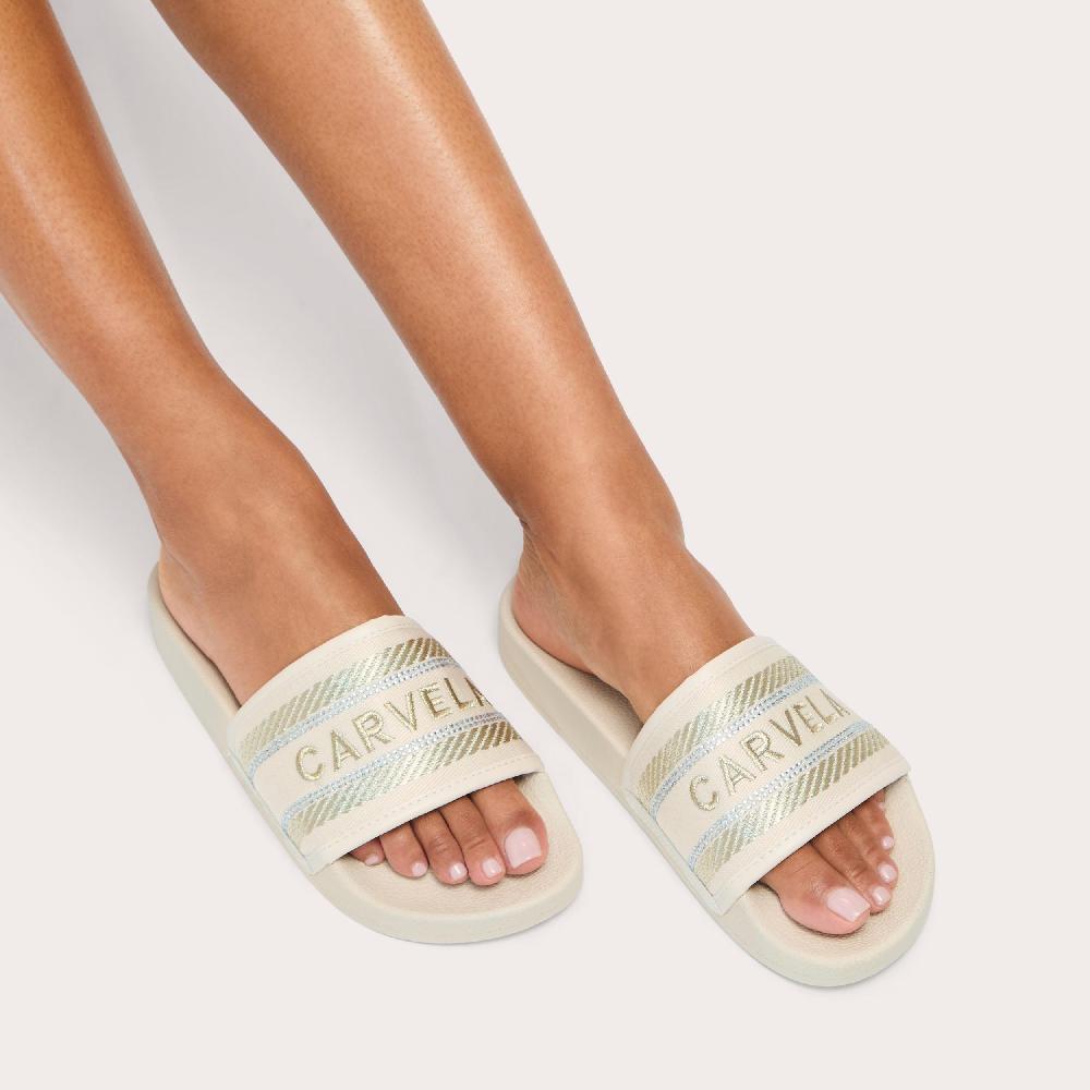Carvela SICILY SLIDER Gold Slip On Sandal By CARVELA