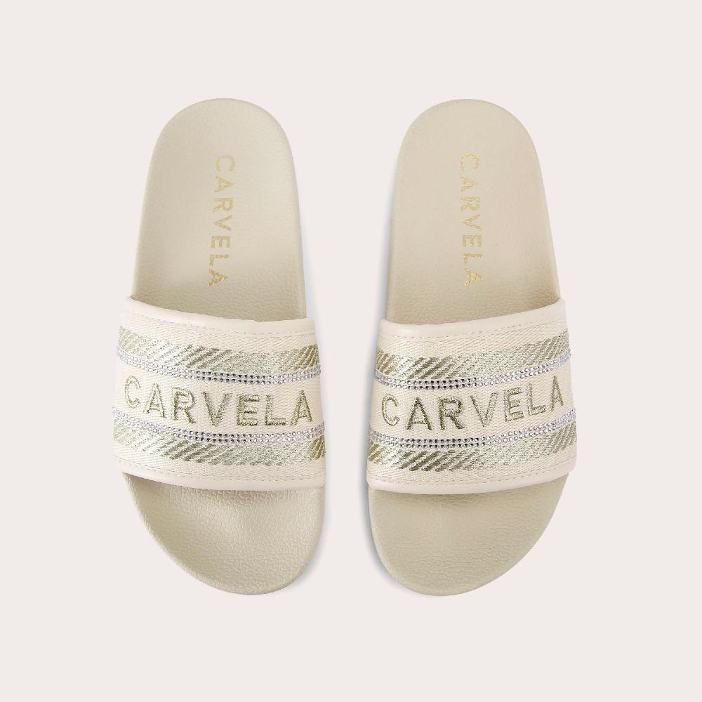 Carvela SICILY SLIDER Gold Slip On Sandal By CARVELA