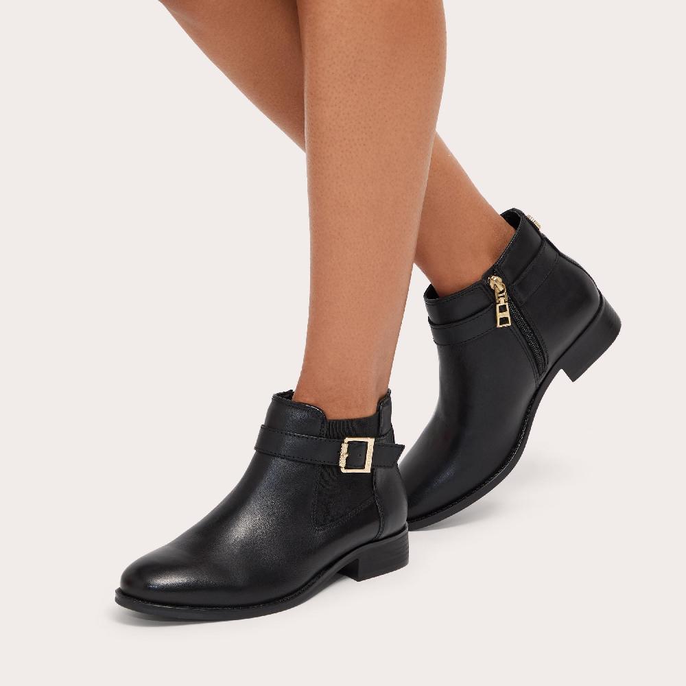 Carvela SILVER LOW ANKLE Black Leather Ankle Boot By CARVELA