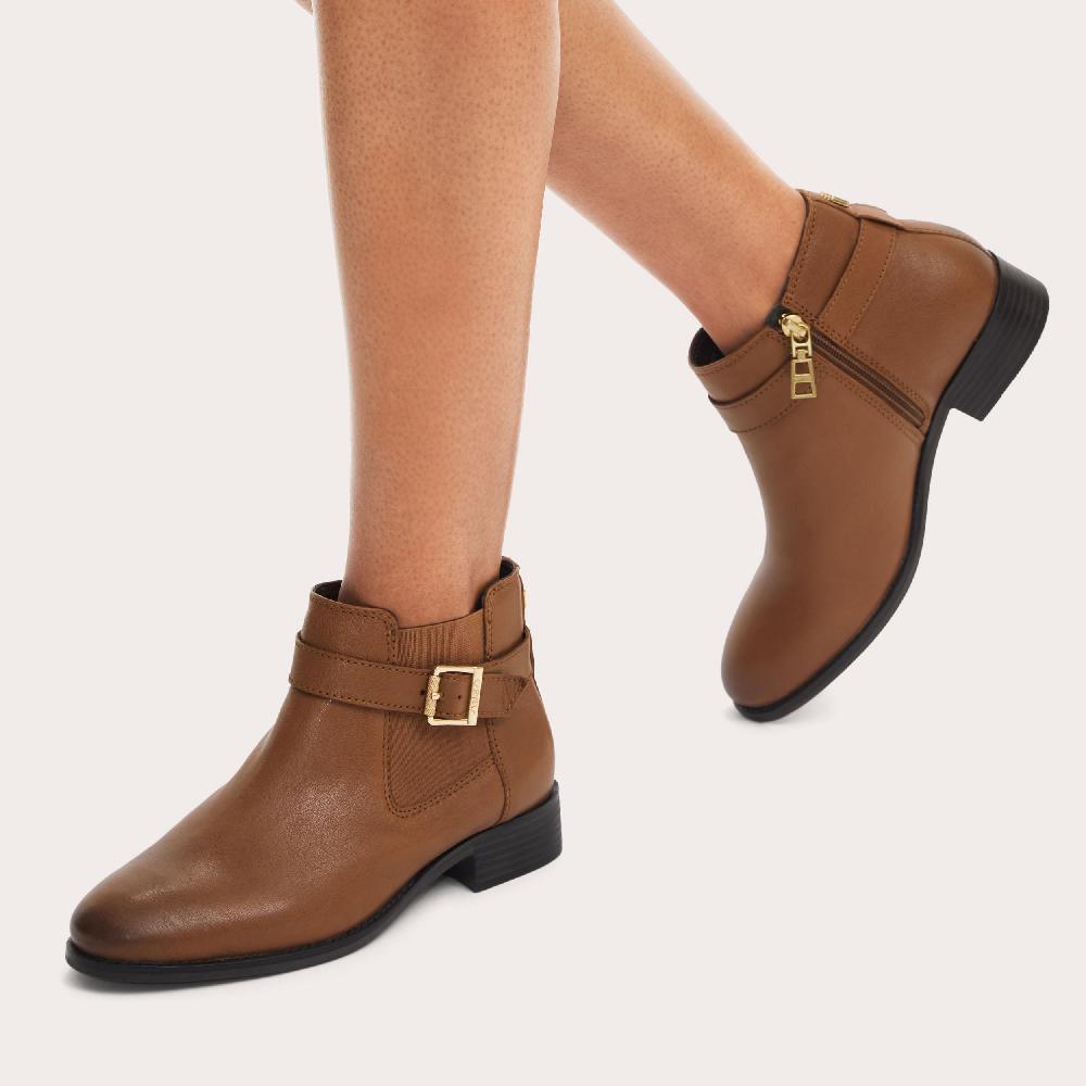 Carvela SILVER LOW ANKLE Tan Leather Ankle Boot By CARVELA